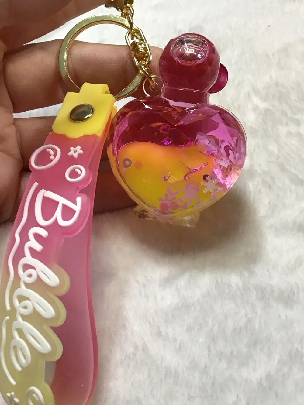 Bubble Keychain Bath & Body Charm - Pink and Orange